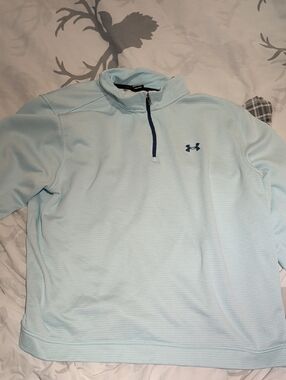 Under Armour Light Blue and Navy Quarter-Zip Pullover